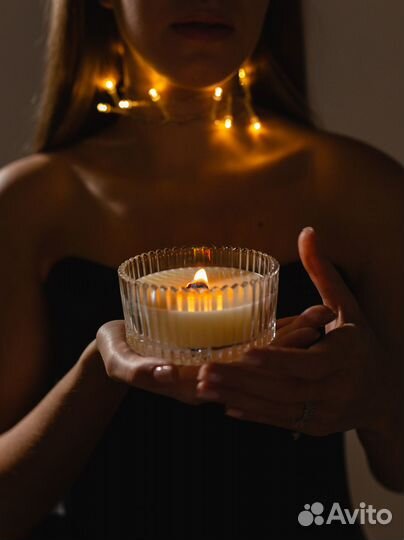 Свечи из соевого воска с деревянным фитилем