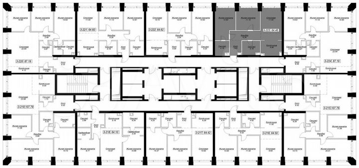 2-к. квартира, 65,3 м², 18/55 эт.