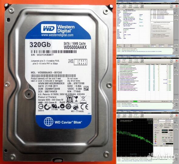 Рабочие б/у жесткие диски 2,5'' и 3,5''