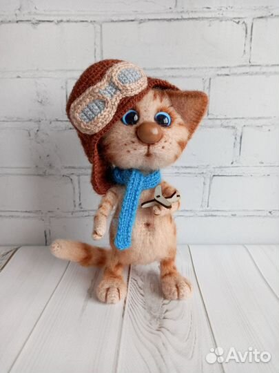 Котик - пилотик.Коллекция игрушек ручной работы