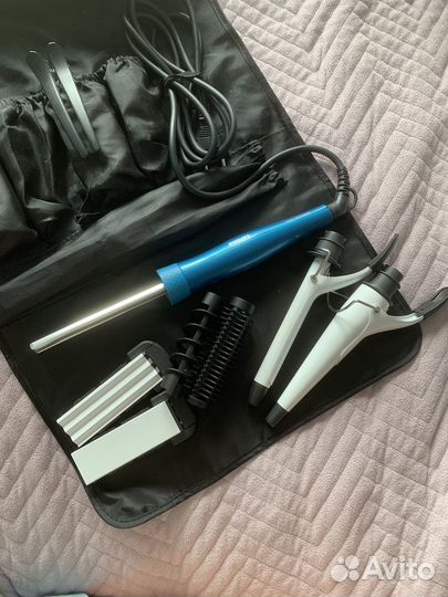 Щипцы Philips HP8699 Salon, белый/синий (плойка)