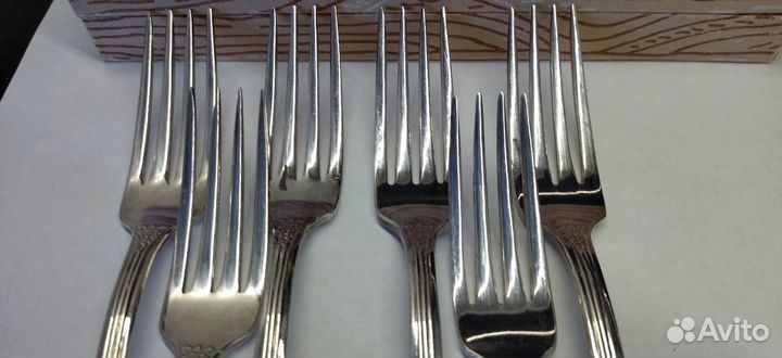 Вилки большие столовые роза 6 шт мельхиор, кольч