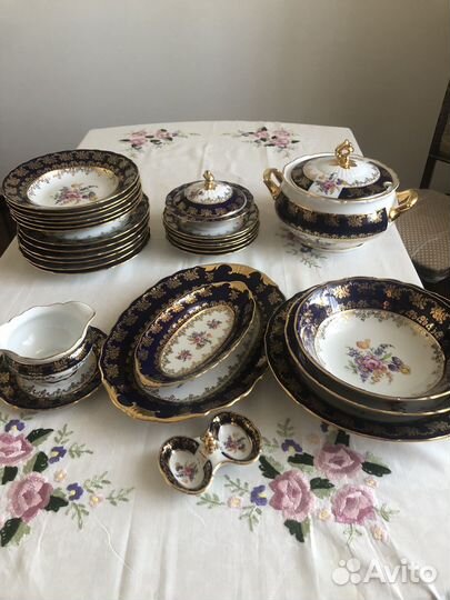 Сервиз полевой цветок кобальт