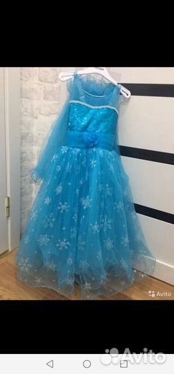 Платье Эльзы Холодное сердце для девочки 104-110