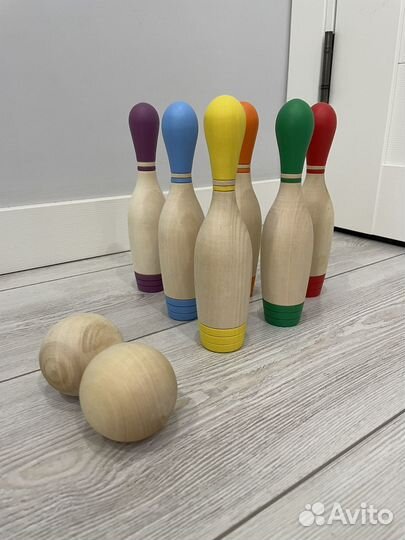 Детский боулинг деревянный