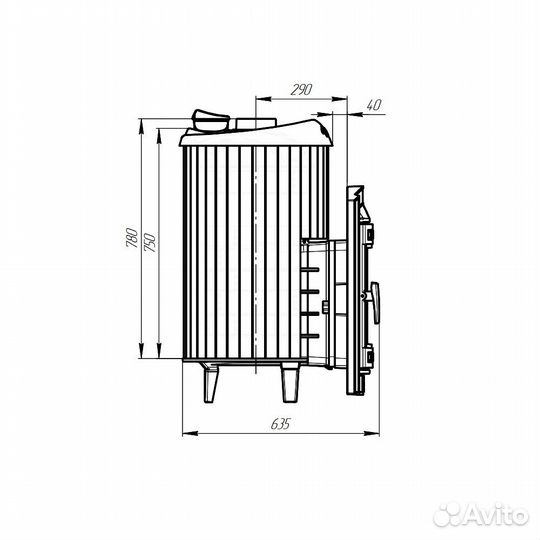 Печь Для Бани Атмосфера L+ ктт ламели «Змеевик» на