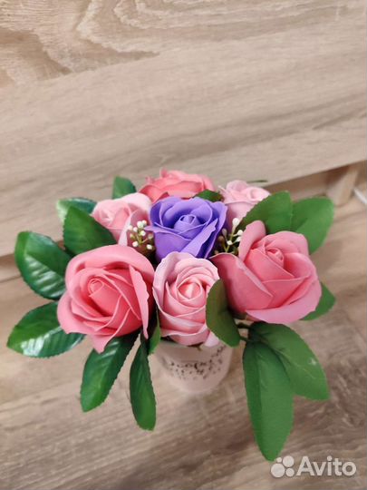 Мыльный букет в стаканчике