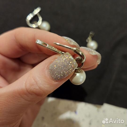 Серьги и подвеска с жемчугом Swarovski