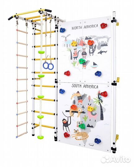 Детский квадратик 2.0 со скалодромом America,белый