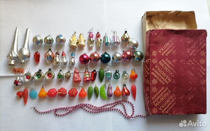 Ёлочные игрушки украшения Малютка 54 шт