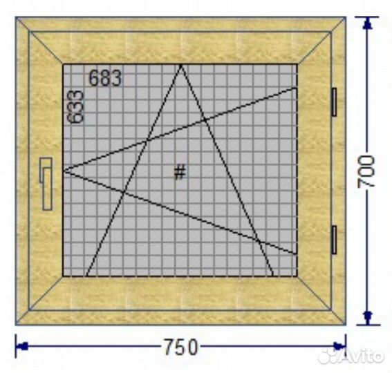 Новое Пластиковое окно 75х70 см