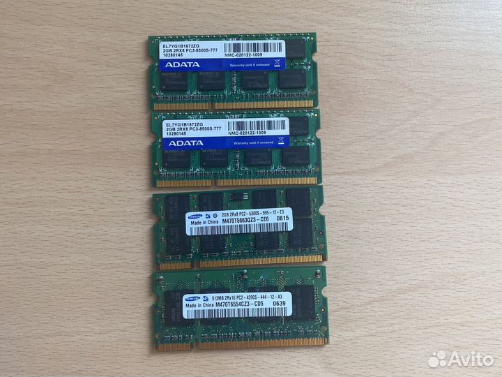 Оперативная память для ноутбуков ddr3/ddr2