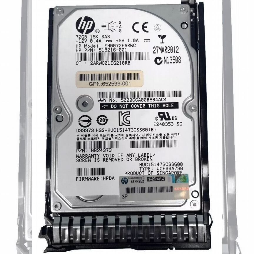 [EH0072FARWC] Жесткий Диск Hp 72gb Sas 2,5" Hdd Eh0072farwc