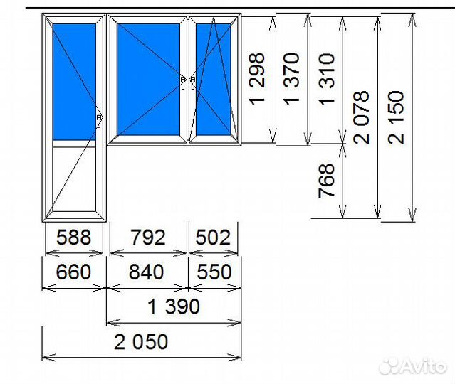 Балконная дверь с окном