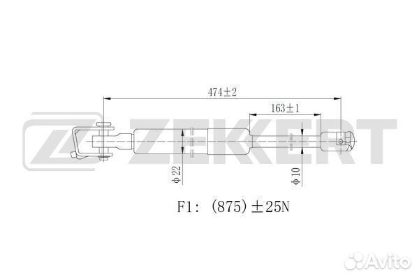 Пружина газовая багажника левая Jeep