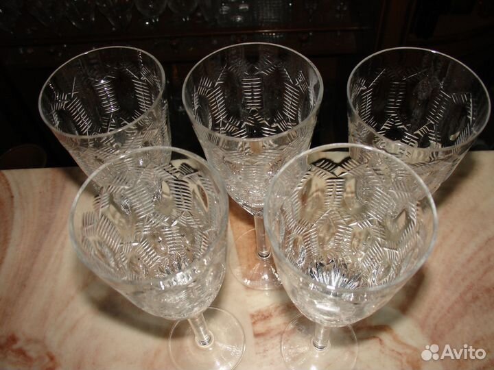 Хрустальные бокалы фужеры рюмки лзхс винтаж СССР