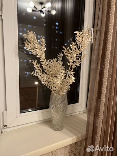 Ваза для цветов бу хрустальная