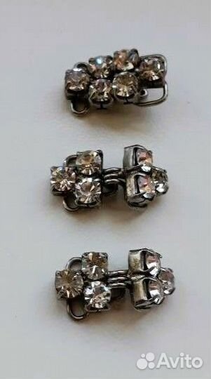 Крючки декорат.пришивные для одежды со стразами