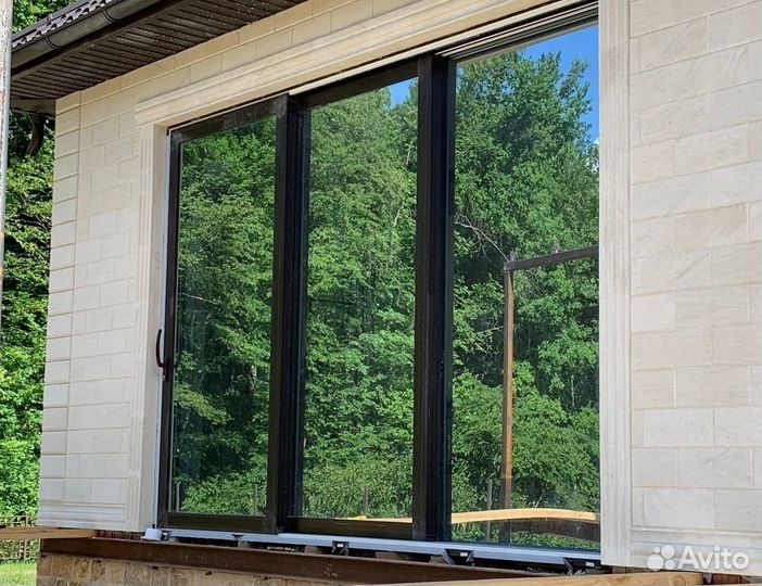 Алюминиевые двери Раздвижки Безрамное остекление