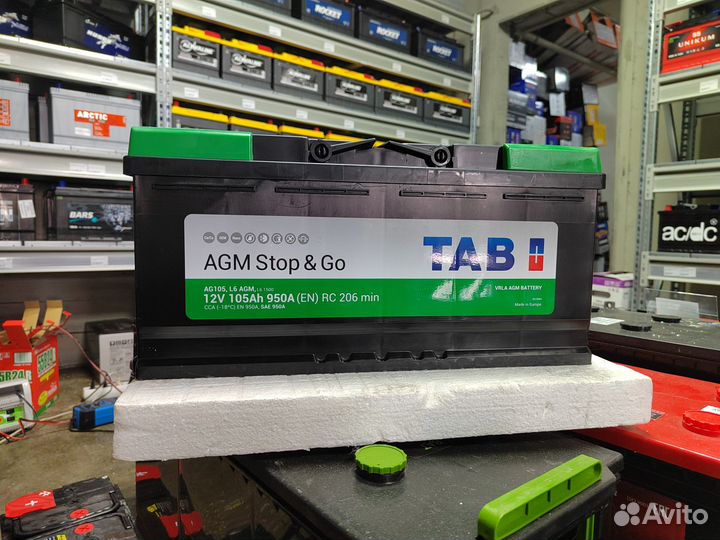 Аккумулятор TAB AGM Start-Go 105 Ач 950 А обр L6