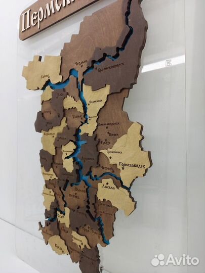 Карта Пермского края панно на акриле