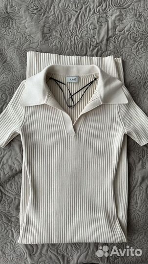 Трикотажное платье в рубчик lime