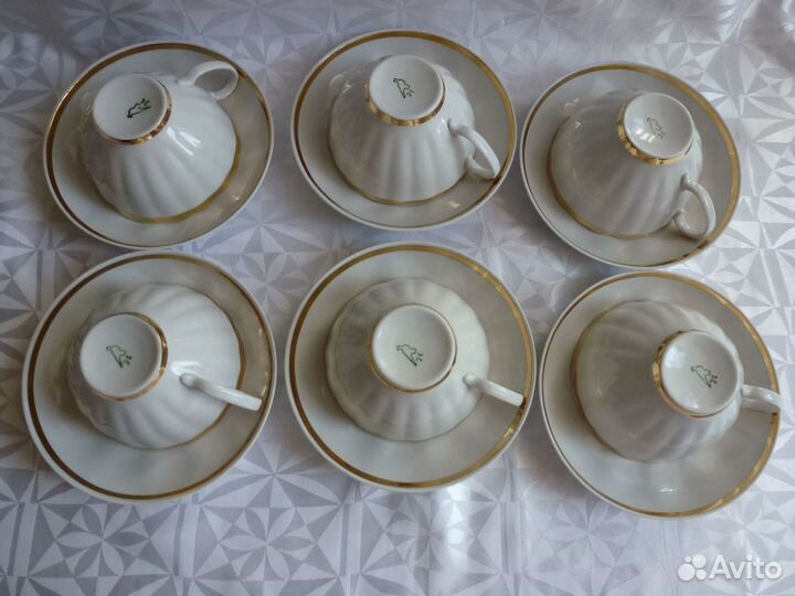 Чайные пары из фарфора Дулёво