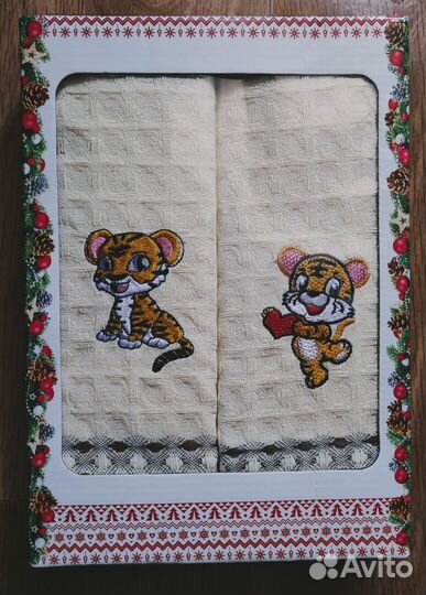 Набор кухонных полотенец бежевые хлопок 25*50