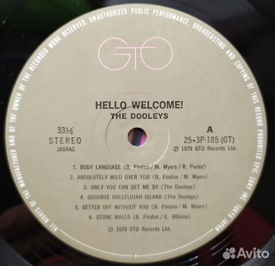 LP - The Dooleys- Hello Welcome /Japan/ - 1980
