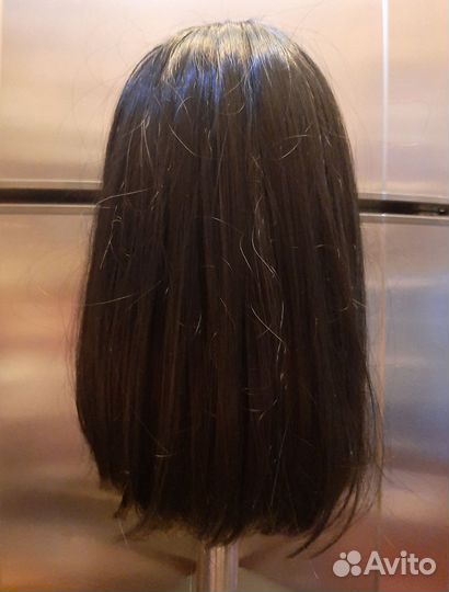 Парик черный каре с чёлкой