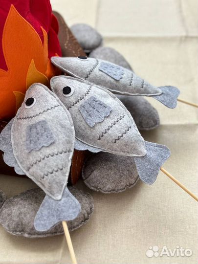 Костёр из фетра. Интерьерный