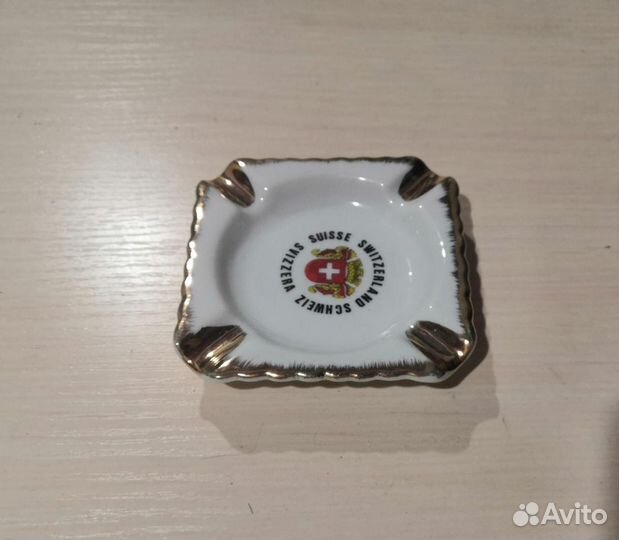 Пепельница с позолотой, карманная пепельница