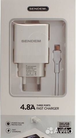 Набор 2 в 1 сзу + Кабель micro USB sendem OG04 Бел