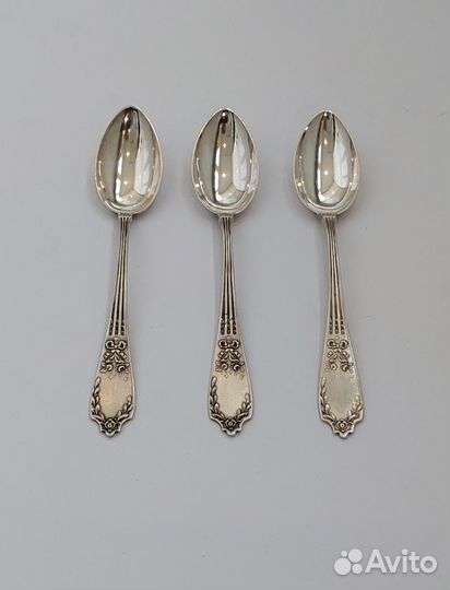 Антикварные Серебряные чайные ложки Рельеф серебро