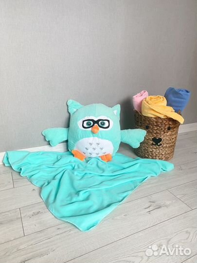 Мягкая игрушка-подушка Сова с пледом 3 в 1