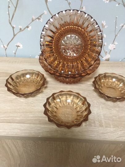 Посуда из цветного стекла СССР