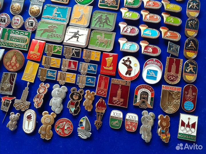 Набор значков Олимпиада 80. Разные серии. 100 шт