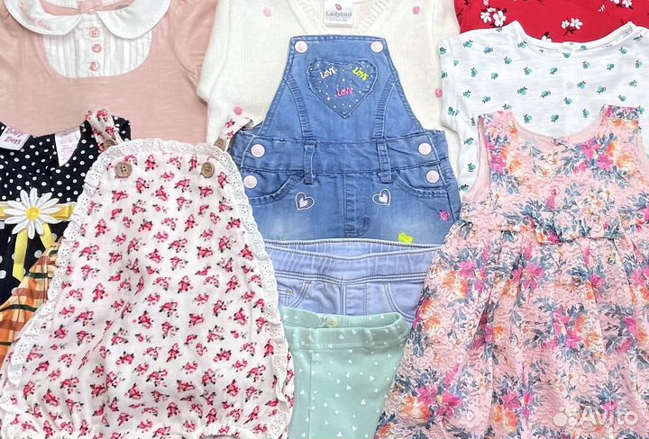 Пакет фирменных летних вещей для девочки 62-68 см