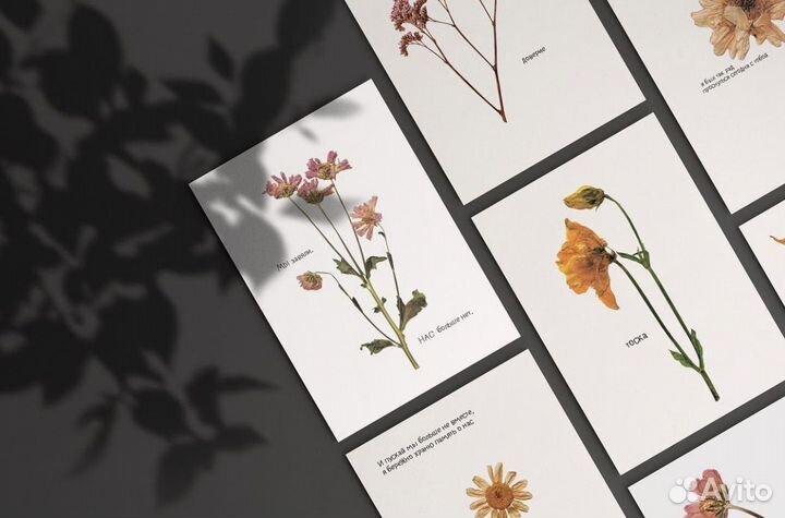 Авторские открытки с сухоцветами