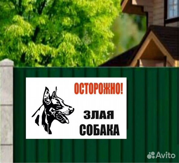 Осторожно злая собака таблички