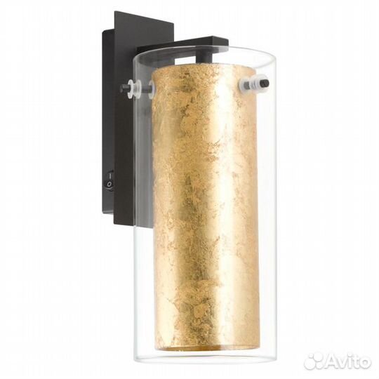 Бра eglo Pinto Gold 60Вт E27 металл/стекло черный