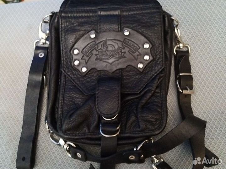 Поясная мото сумка Данди кожа
