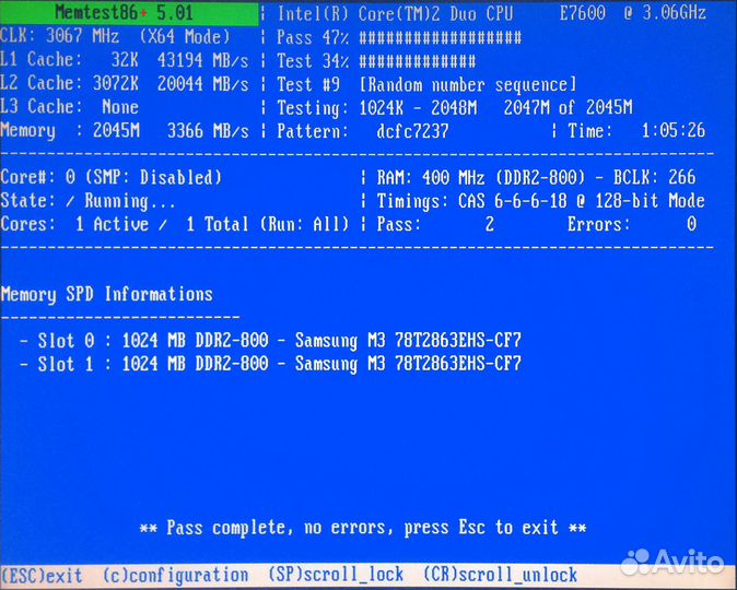 DDR2 2x1gb 800mhz 1rank CL6-6-6-18 Samsung