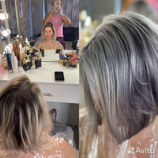 Окрашивание, наращивание волос,стрижка горячими но