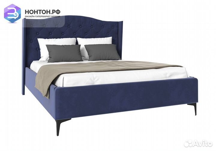 Кровать Флоренция велюр индиго
