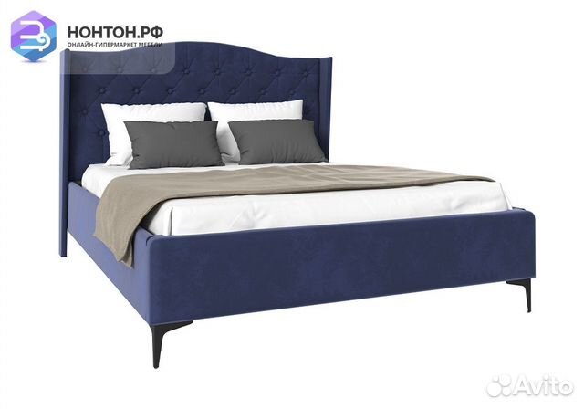 Кровать Флоренция велюр индиго