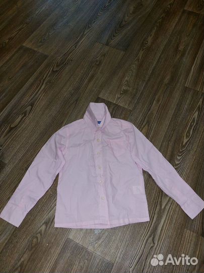 Рубашка детская 122 школьная розово-пастельная