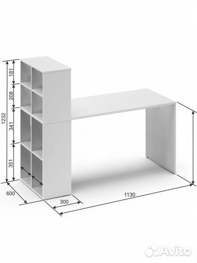 Стол письменный школьный белый