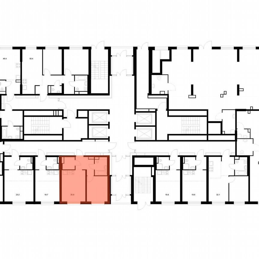 1-к. квартира, 35,9 м², 1/24 эт.