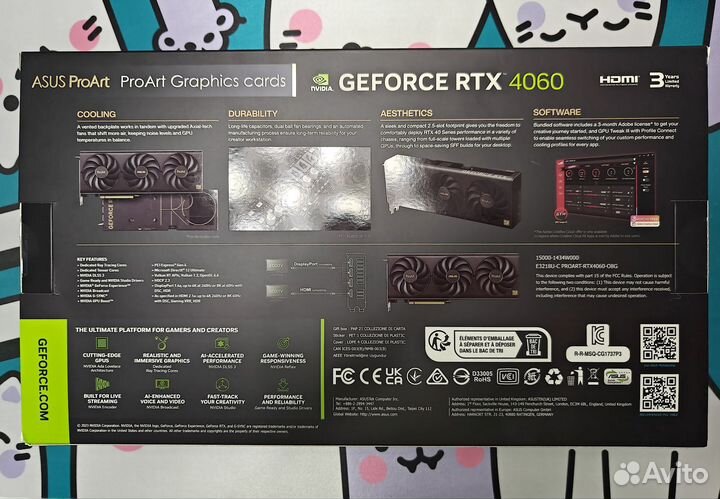 Видеокарта asus RTX 4060 Pro Art 8Gb
